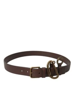 Dolce & Gabbana Brown Calf Leather Gold Metal Buckle Men's Belt -Lux Lair Store 4383576