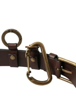 Dolce & Gabbana Brown Calf Leather Gold Metal Buckle Men's Belt -Lux Lair Store 4383579