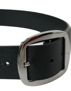 Dolce & Gabbana Elegant Black Leather Belt With Metal Men's Buckle 9 Dolce & Gabbana Elegant Black Leather Belt With Metal Men's Buckle -Lux Lair Store 4383959