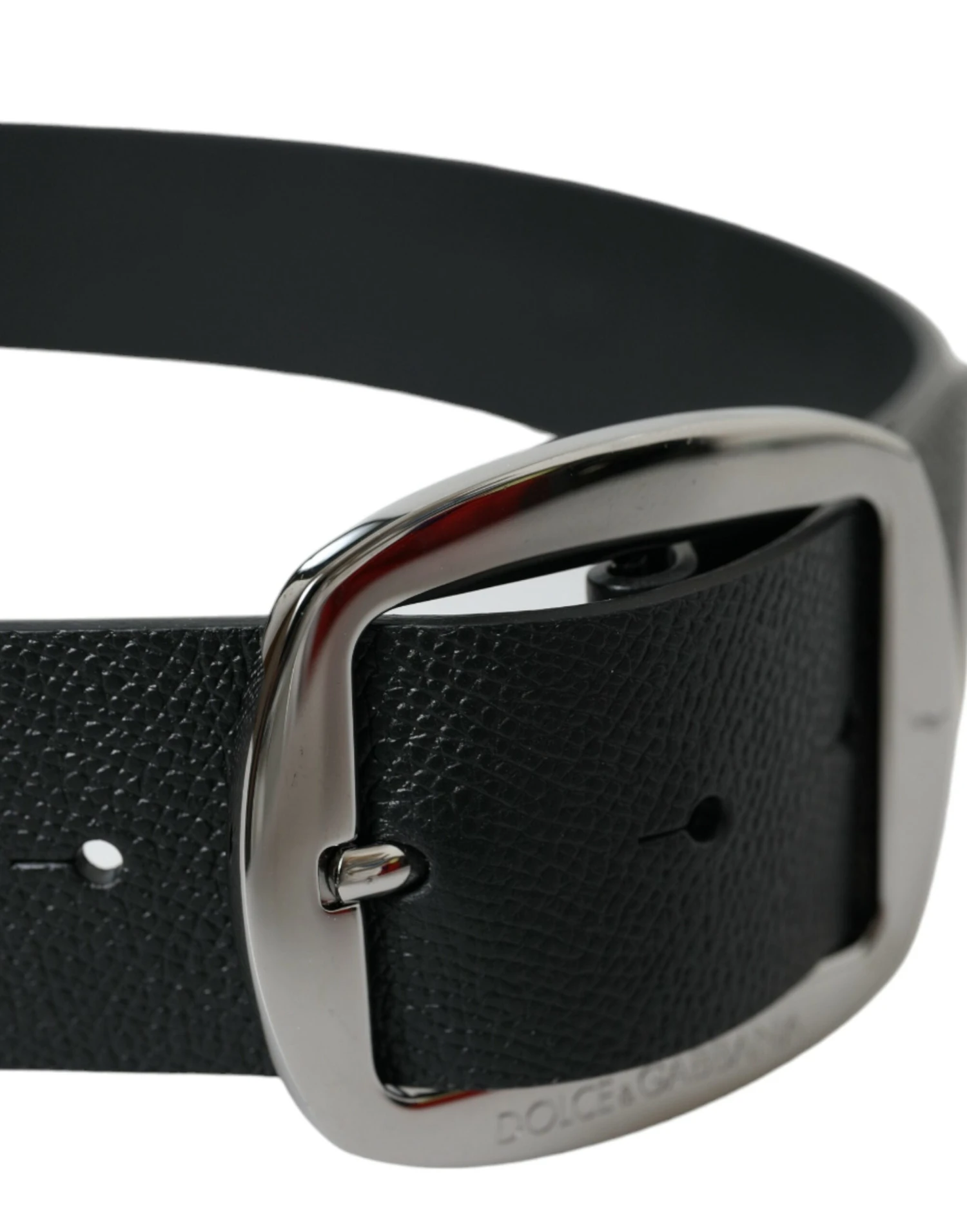 Dolce & Gabbana Elegant Black Leather Belt With Metal Men's Buckle 5 Dolce & Gabbana Elegant Black Leather Belt With Metal Men's Buckle - Image 3