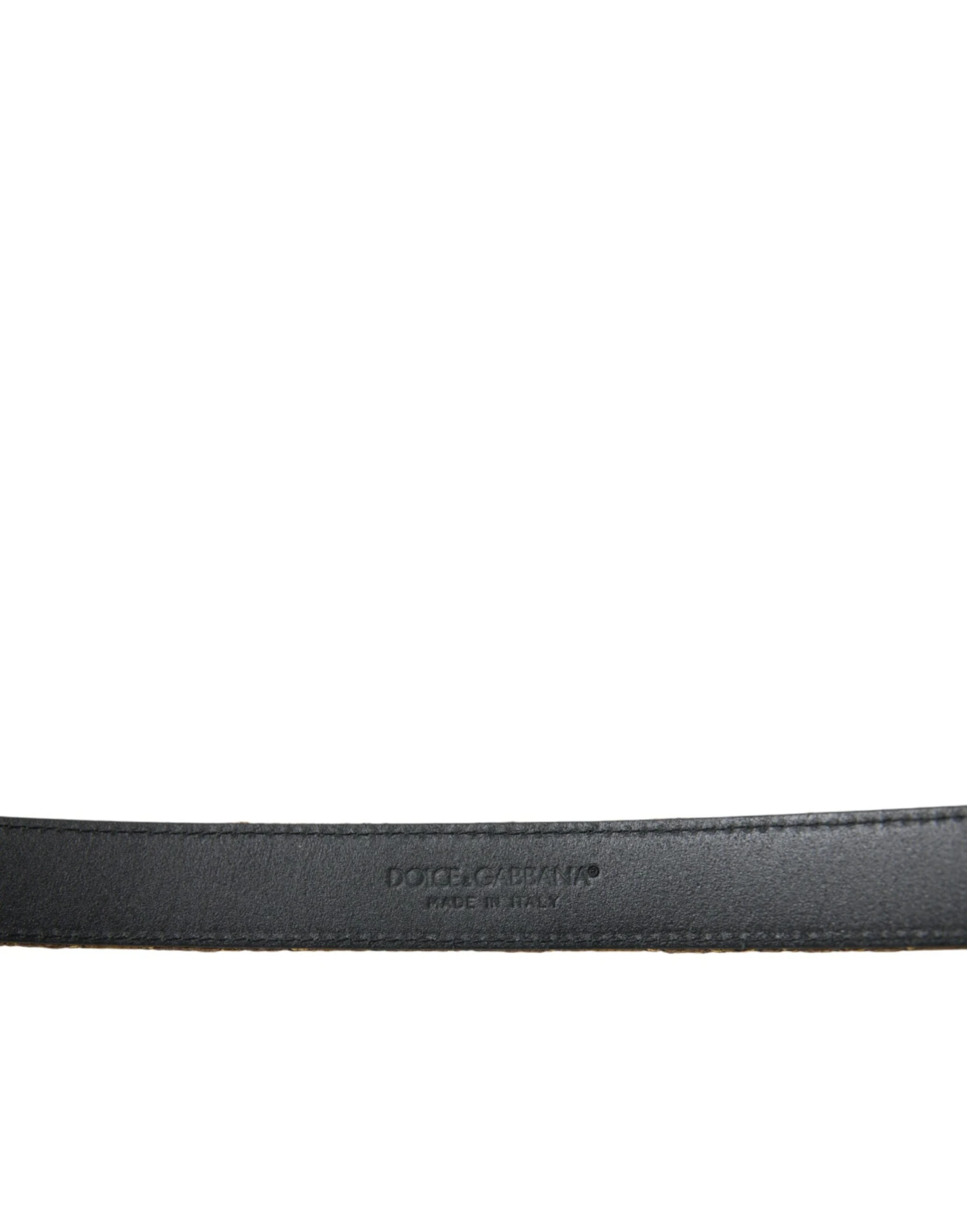 Dolce & Gabbana Gold Leather Jacquard Silver Metal Buckle Men's Belt 5 Dolce & Gabbana Gold Leather Jacquard Silver Metal Buckle Men's Belt - Image 3