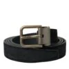 Dolce & Gabbana Black Suede Leather Gold Metal Buckle Men's Belt 1 Dolce & Gabbana Black Suede Leather Gold Metal Buckle Men's Belt -Lux Lair Store 4385263