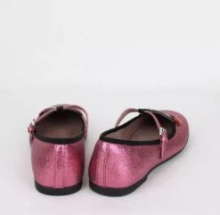 Gucci Girl Junior Pink Shimmer Fabric Ballet Flats W/Hearts 35 -Lux Lair Store 439814 5860 35 5