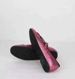 Gucci Girl Junior Pink Shimmer Fabric Ballet Flats W/Hearts 35 -Lux Lair Store 439814 5860 35 8
