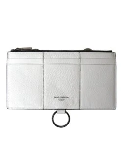 Dolce & Gabbana White Calfskin Leather Large Crossbody Card Holder Men's Wallet (Pre-Owned)
