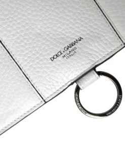 Dolce & Gabbana White Calfskin Leather Large Crossbody Card Holder Men's Wallet (Pre-Owned) -Lux Lair Store 4399356