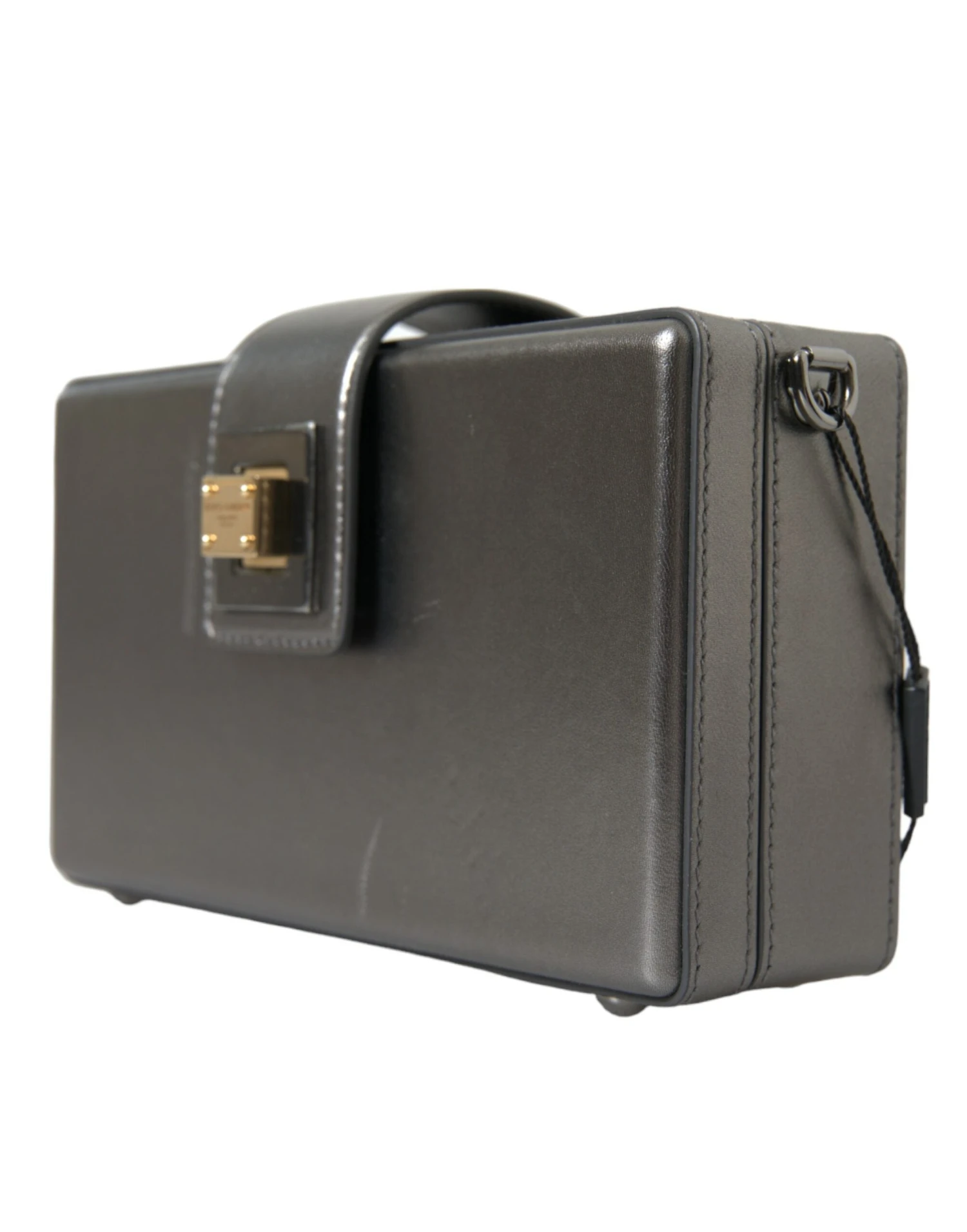 Dolce & Gabbana Metallic Gray Calfskin Leather DG BOX Shoulder Men's Bag (Pre-Owned) 6 Dolce & Gabbana Metallic Gray Calfskin Leather DG BOX Shoulder Men's Bag (Pre-Owned) - Image 4