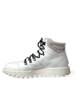 Dolce & Gabbana White Vulcano Trekking Ankle Boots Men's Shoes (Pre-Owned) -Lux Lair Store 4399445