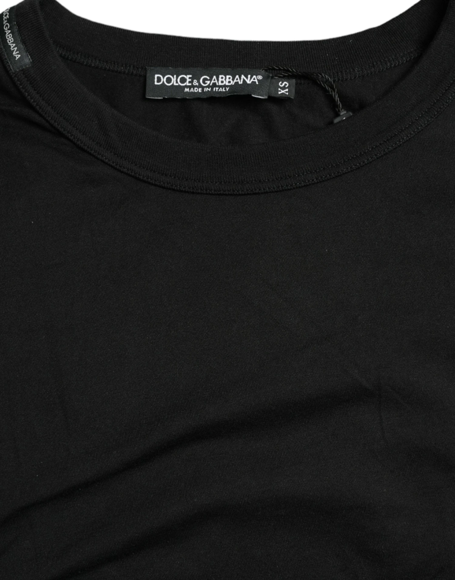 Dolce & Gabbana Black Logo Embossed Crew Neck Short Sleeves Men's T-shirt 7 Dolce & Gabbana Black Logo Embossed Crew Neck Short Sleeves Men's T-shirt - Image 5