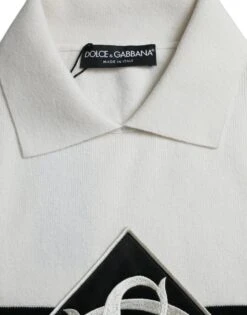 Dolce & Gabbana White DG Logo Collared Henley Shirt Men's T-shirt -Lux Lair Store 4401697