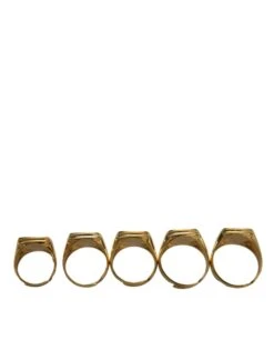Dolce & Gabbana Gold Brass ROYAL Enamel Set Of 5 Men's Ring -Lux Lair Store 4404331