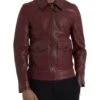 Dolce & Gabbana Maroon Exotic Leather Zip Biker Coat Men's Jacket -Lux Lair Store 4405180