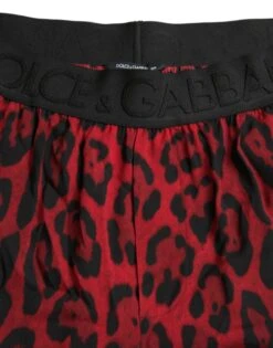 Dolce & Gabbana Red Leopard Print Viscose Bermuda Men's Shorts -Lux Lair Store 4405644