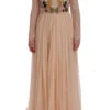 Dolce & Gabbana Pink Silk Floral Crystal Maxi Gown Women's Dress -Lux Lair Store 441495