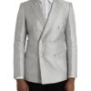 Dolce & Gabbana Off White MARTINI Double Breasted Coat Men's Blazer