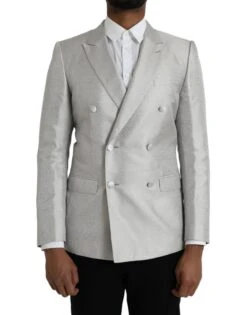 Dolce & Gabbana Off White MARTINI Double Breasted Coat Men's Blazer