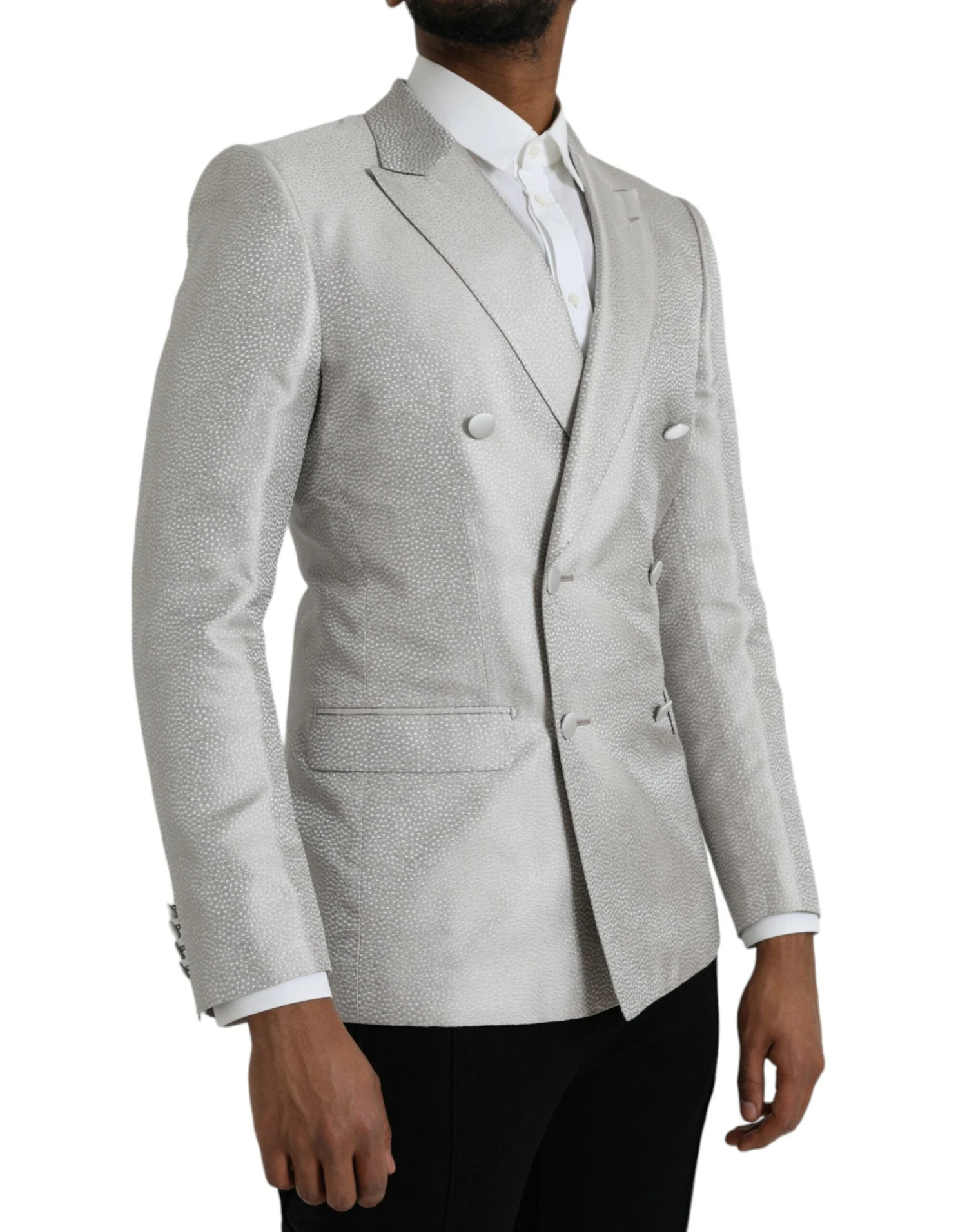 Dolce & Gabbana Off White MARTINI Double Breasted Coat Men's Blazer 4 Dolce & Gabbana Off White MARTINI Double Breasted Coat Men's Blazer - Image 2
