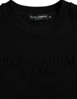 Dolce & Gabbana Black Cotton Long Sleeves Sweatshirt Men's Sweater 8 Dolce & Gabbana Black Cotton Long Sleeves Sweatshirt Men's Sweater -Lux Lair Store 4425110