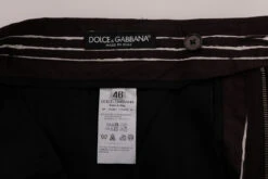 Dolce & Gabbana Bordeaux White Striped Hemp Casual Men's Shorts -Lux Lair Store 443677