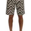 Dolce & Gabbana White Black Striped Cotton Linen Men's Shorts 2 Dolce & Gabbana White Black Striped Cotton Linen Men's Shorts -Lux Lair Store 443688