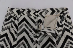 Dolce & Gabbana White Black Striped Cotton Linen Men's Shorts 11 Dolce & Gabbana White Black Striped Cotton Linen Men's Shorts -Lux Lair Store 443691