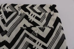 Dolce & Gabbana White Black Striped Cotton Linen Men's Shorts 12 Dolce & Gabbana White Black Striped Cotton Linen Men's Shorts -Lux Lair Store 443692