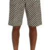 Dolce & Gabbana White Black Striped Hemp Casual Men's Shorts