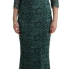 Dolce & Gabbana Green Floral Crystal Ricamo Sheath Women's Dress -Lux Lair Store 445511