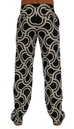 Dolce & Gabbana Sleek Patterned Slim-Fit Men's Trousers 10 Dolce & Gabbana Sleek Patterned Slim-Fit Men's Trousers -Lux Lair Store 447844