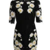 Dolce & Gabbana Black Floral Lace Chamomile Sicily Women's Dress