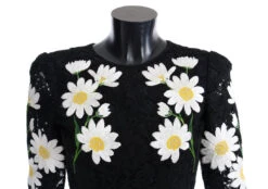 Dolce & Gabbana Black Floral Lace Chamomile Sicily Women's Dress 10 Dolce & Gabbana Black Floral Lace Chamomile Sicily Women's Dress -Lux Lair Store 450646