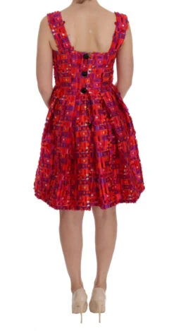 Dolce & Gabbana Pink Patterned A-line Above Knees Women's Dress 10 Dolce & Gabbana Pink Patterned A-line Above Knees Women's Dress -Lux Lair Store 450902
