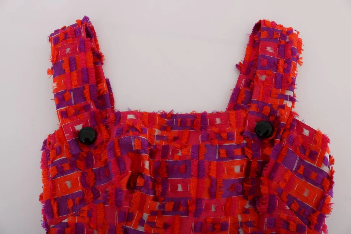 Dolce & Gabbana Pink Patterned A-line Above Knees Women's Dress 8 Dolce & Gabbana Pink Patterned A-line Above Knees Women's Dress - Image 6