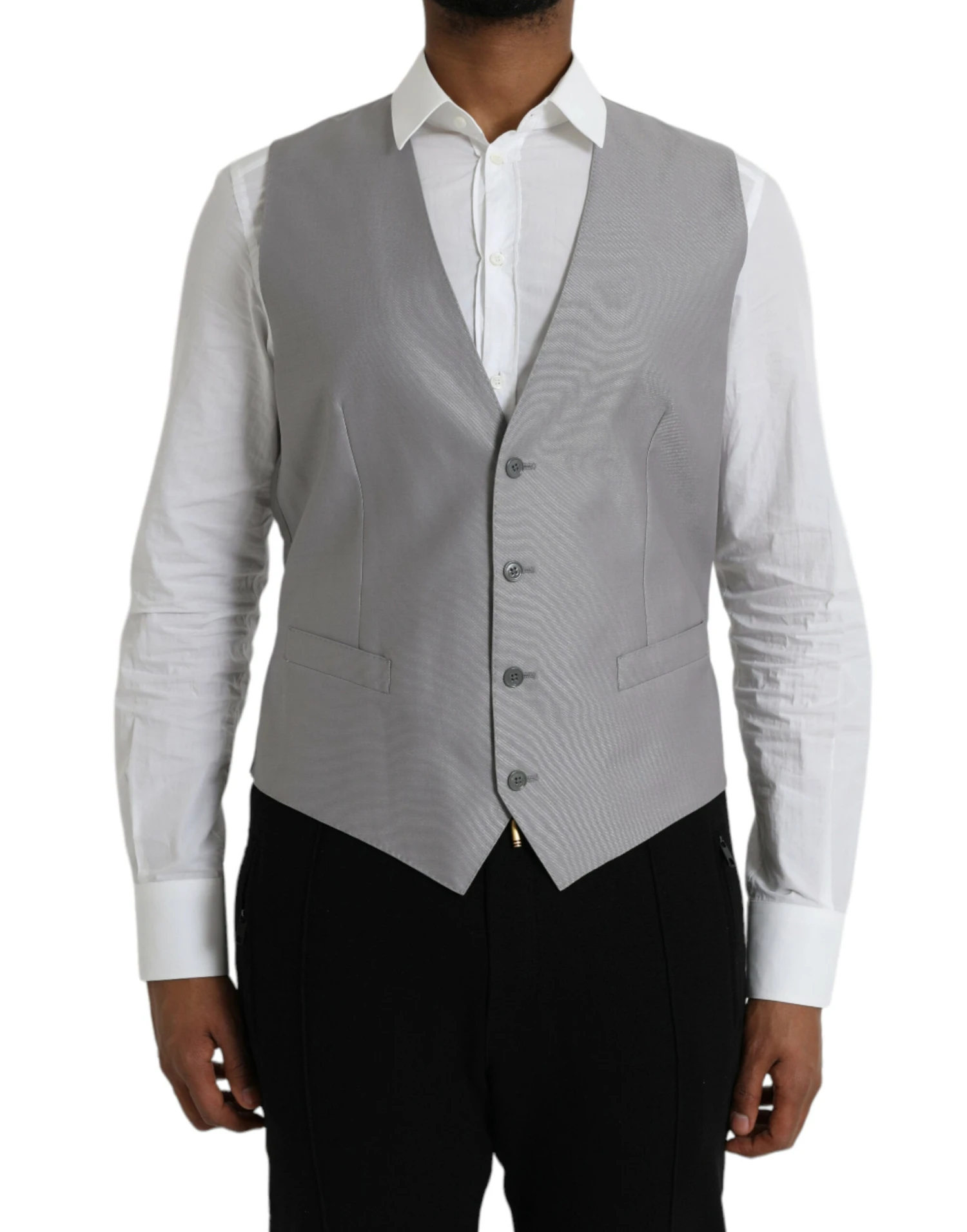 Dolce & Gabbana Light Gray Wool Formal Dress Waistcoat Men's Vest 3 Dolce & Gabbana Light Gray Wool Formal Dress Waistcoat Men's Vest