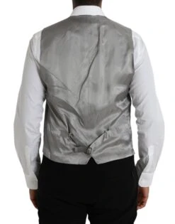 Dolce & Gabbana Light Gray Wool Formal Dress Waistcoat Men's Vest 10 Dolce & Gabbana Light Gray Wool Formal Dress Waistcoat Men's Vest -Lux Lair Store 4536317