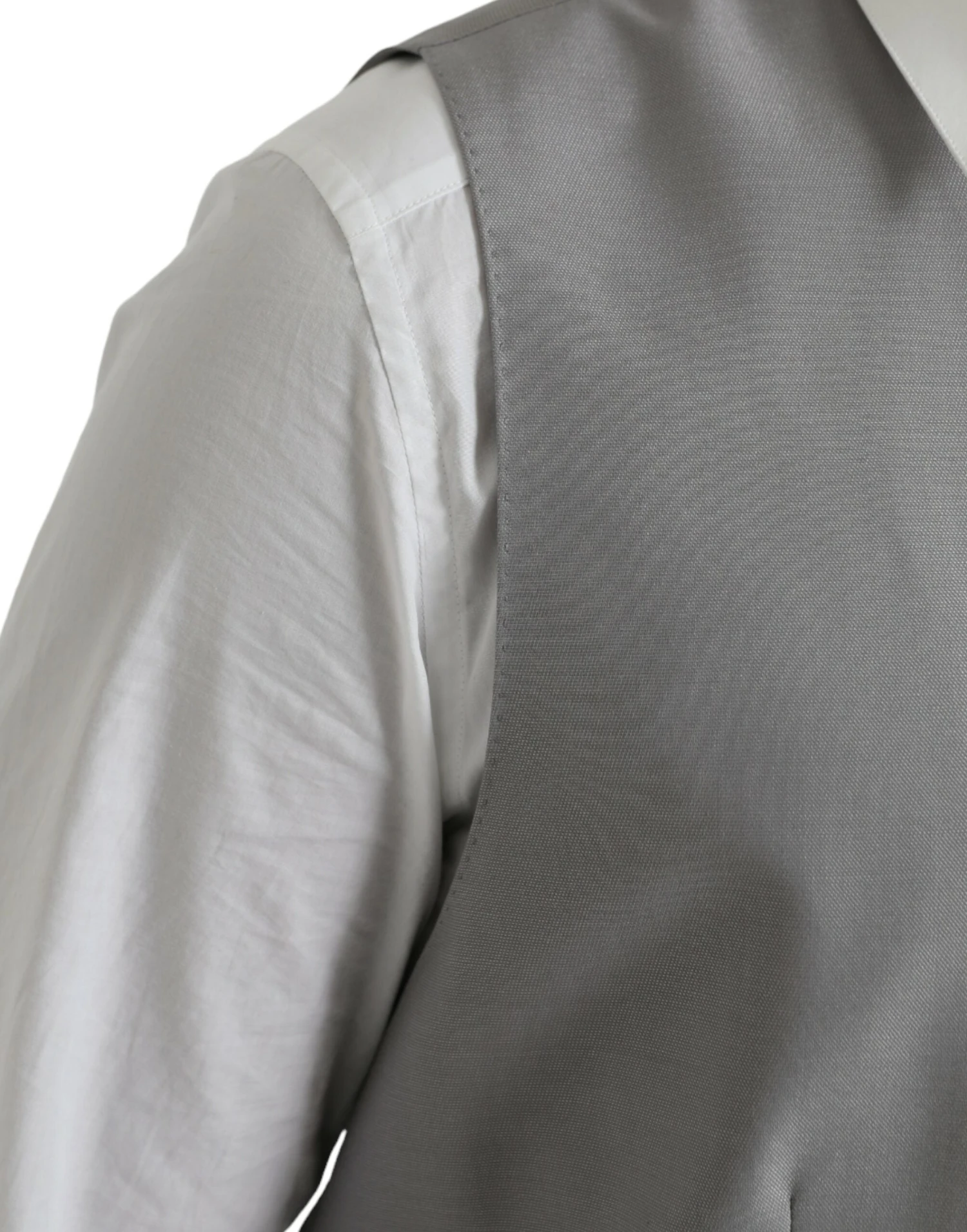 Dolce & Gabbana Light Gray Wool Formal Dress Waistcoat Men's Vest 8 Dolce & Gabbana Light Gray Wool Formal Dress Waistcoat Men's Vest - Image 6