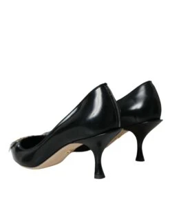 Dolce & Gabbana Black Leather BOOM Patch Heels Pumps Women's Shoes -Lux Lair Store 4538150