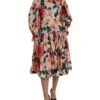 Dolce & Gabbana Multicolor Floral CottonAline Pleated Women's Dress -Lux Lair Store 4540594