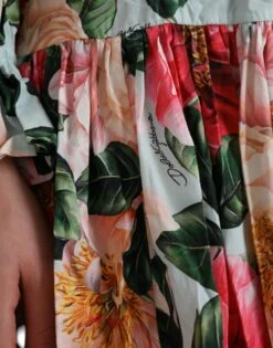 Dolce & Gabbana Multicolor Floral CottonAline Pleated Women's Dress -Lux Lair Store 4540599