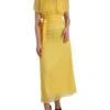 Dolce & Gabbana Yellow Silk Sheath Belted Long Maxi Women's Dress -Lux Lair Store 4540646