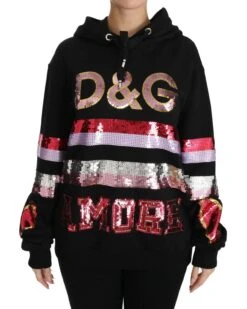 Dolce & Gabbana DG Sequined Hooded Pullover Women's Sweater 13 Dolce & Gabbana DG Sequined Hooded Pullover Women's Sweater -Lux Lair Store 4545117