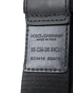 Dolce & Gabbana Black Green Logo Silver Metal Buckle Men's Belt (Pre-Owned) 9 Dolce & Gabbana Black Green Logo Silver Metal Buckle Men's Belt (Pre-Owned) -Lux Lair Store 4556041