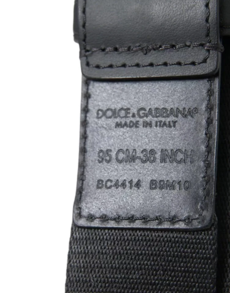 Dolce & Gabbana Black Green Logo Silver Metal Buckle Men's Belt (Pre-Owned) 5 Dolce & Gabbana Black Green Logo Silver Metal Buckle Men's Belt (Pre-Owned) - Image 3