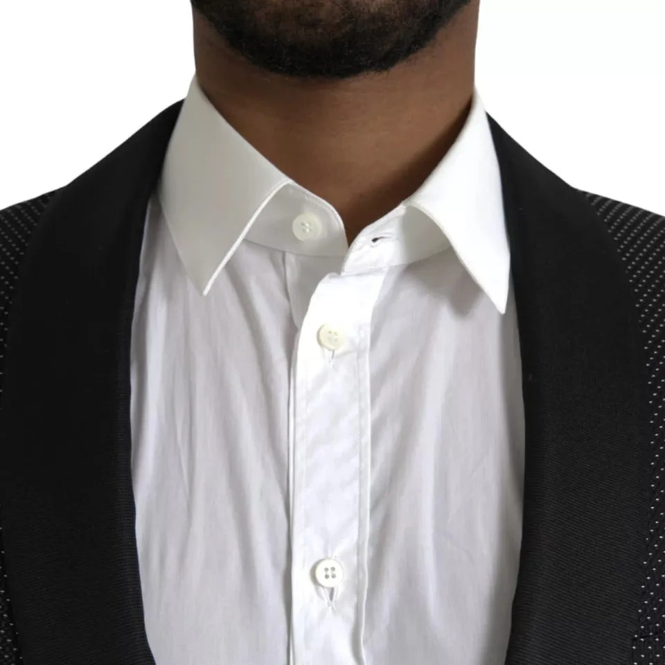 Dolce & Gabbana Black Jacquard MARTINI Single Breasted Coat Men's Blazer (Pre-Owned) 5 Dolce & Gabbana Black Jacquard MARTINI Single Breasted Coat Men's Blazer (Pre-Owned) - Image 3