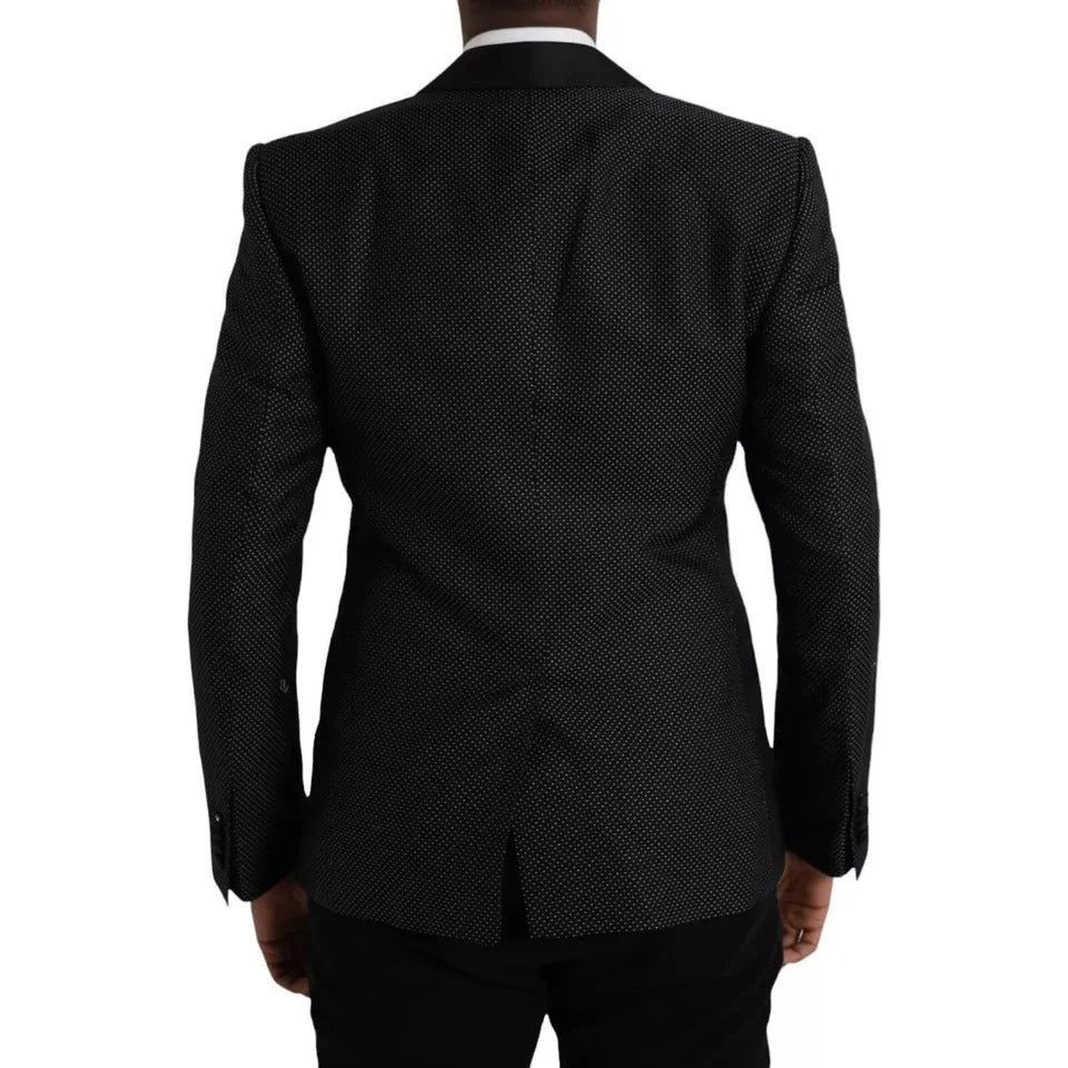 Dolce & Gabbana Black Jacquard MARTINI Single Breasted Coat Men's Blazer (Pre-Owned) 6 Dolce & Gabbana Black Jacquard MARTINI Single Breasted Coat Men's Blazer (Pre-Owned) - Image 4