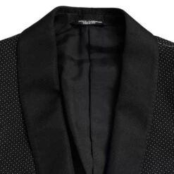 Dolce & Gabbana Black Jacquard MARTINI Single Breasted Coat Men's Blazer (Pre-Owned) 11 Dolce & Gabbana Black Jacquard MARTINI Single Breasted Coat Men's Blazer (Pre-Owned) -Lux Lair Store 4556244