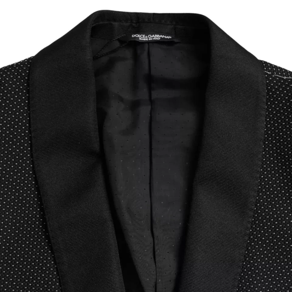 Dolce & Gabbana Black Jacquard MARTINI Single Breasted Coat Men's Blazer (Pre-Owned) 7 Dolce & Gabbana Black Jacquard MARTINI Single Breasted Coat Men's Blazer (Pre-Owned) - Image 5