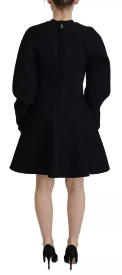 Dolce & Gabbana Cotton Black Long Sleeves A-line Mini Women's Dress (Pre-Owned) -Lux Lair Store 4557700