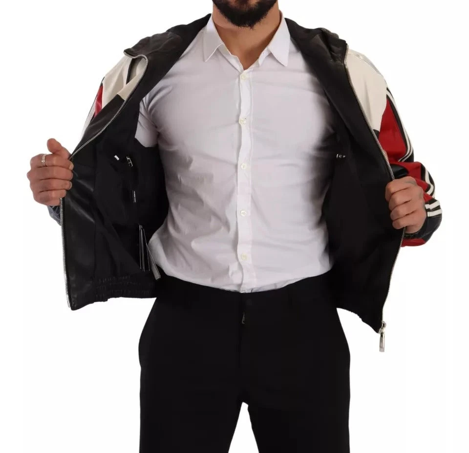 Dolce & Gabbana Black Leather Hooded Blouson Men's Jacket (Pre-Owned) 4 Dolce & Gabbana Black Leather Hooded Blouson Men's Jacket (Pre-Owned) - Image 2