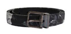Dolce & Gabbana Black Cayman Linen Leather Men's Belt